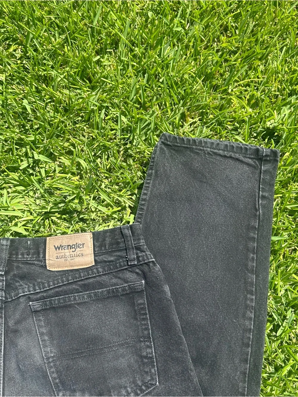 Vintage Wrangler Men's Black Straight Jeans Clean Classic Denim Size 33x30